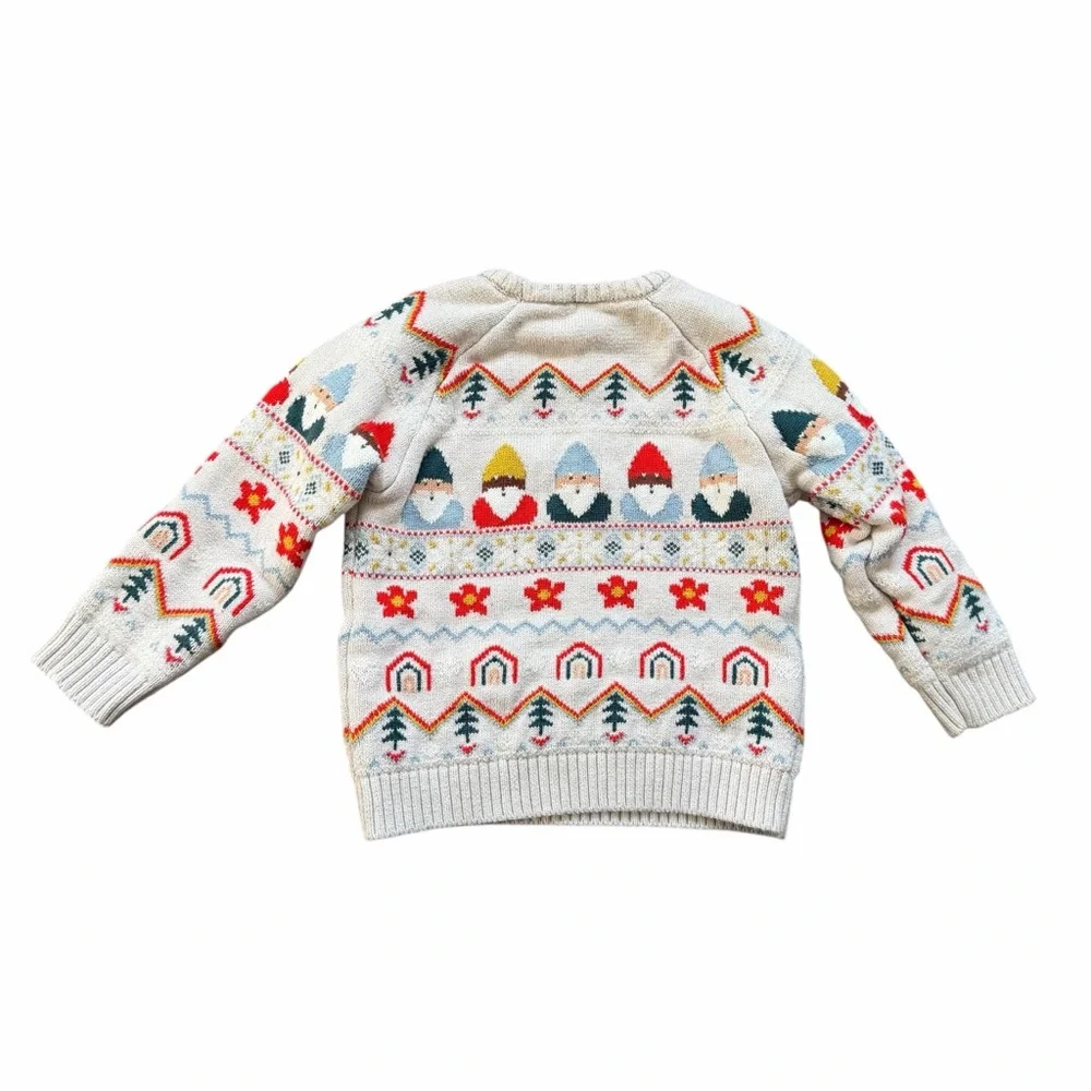 Hanna Andersson Holiday Sweater with Gnome Pattern Sz 4 - Picture 3 of 6